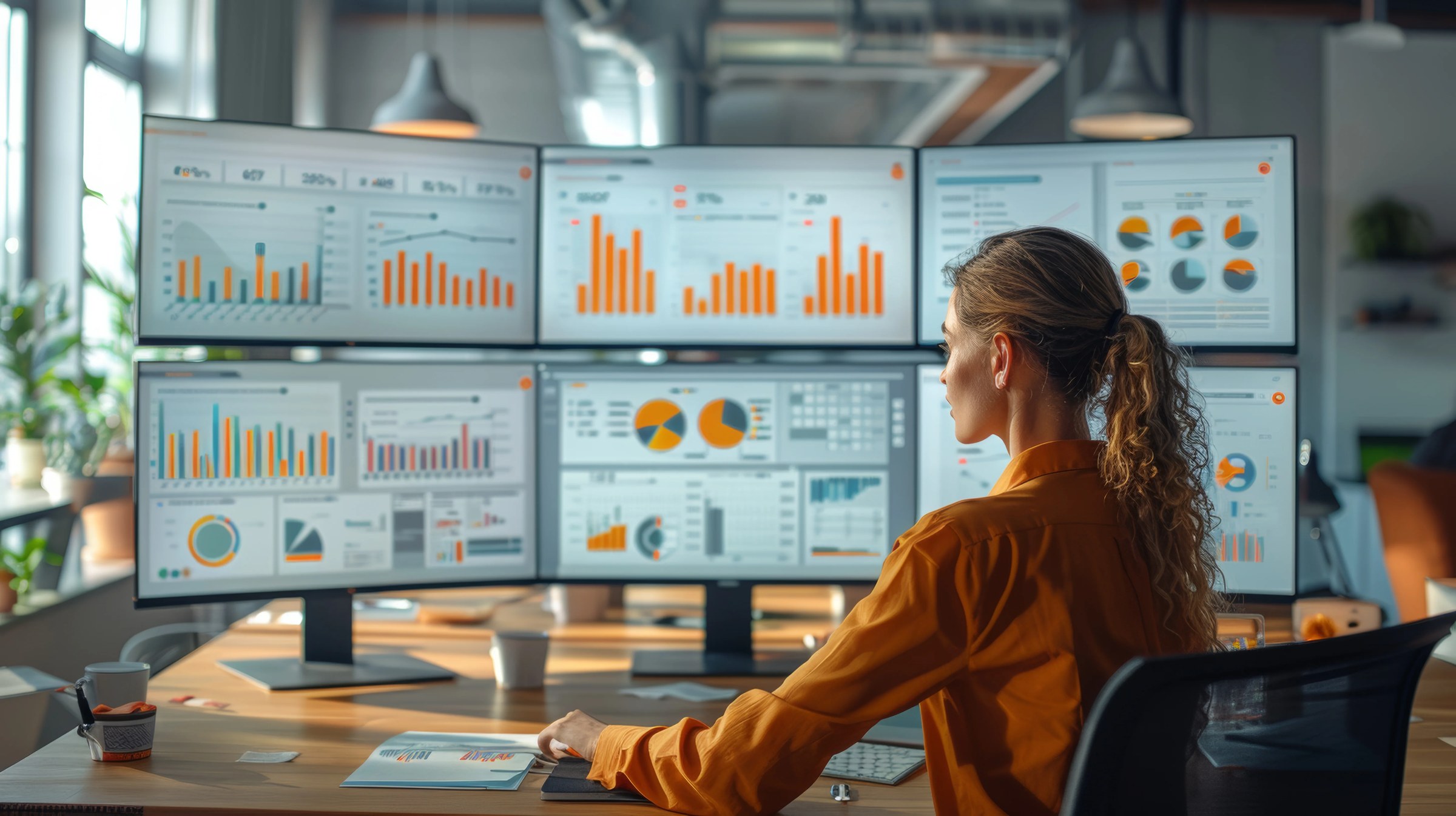 Alternant data analyst travaillant sur un tableau de bord de données sur son ordinateur